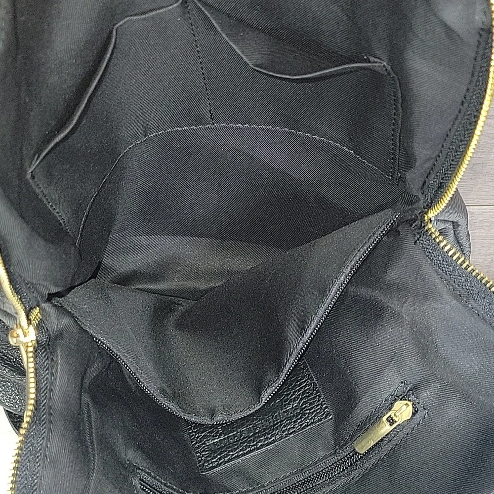 Unicai Firenze Black Pebble Leather Backpack Bag